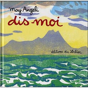 Couverture de Dis-moi, de May Angeli (Le Sorbier) : gravure sur bois d'une scène de pêche devant la baie de Tunis.
